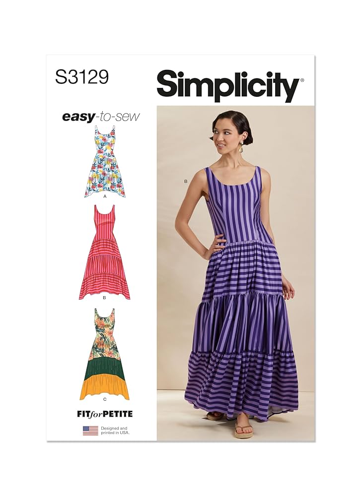 Amazon.com: Simplicity SS3129R5 Misses' Fitted Tank Dress